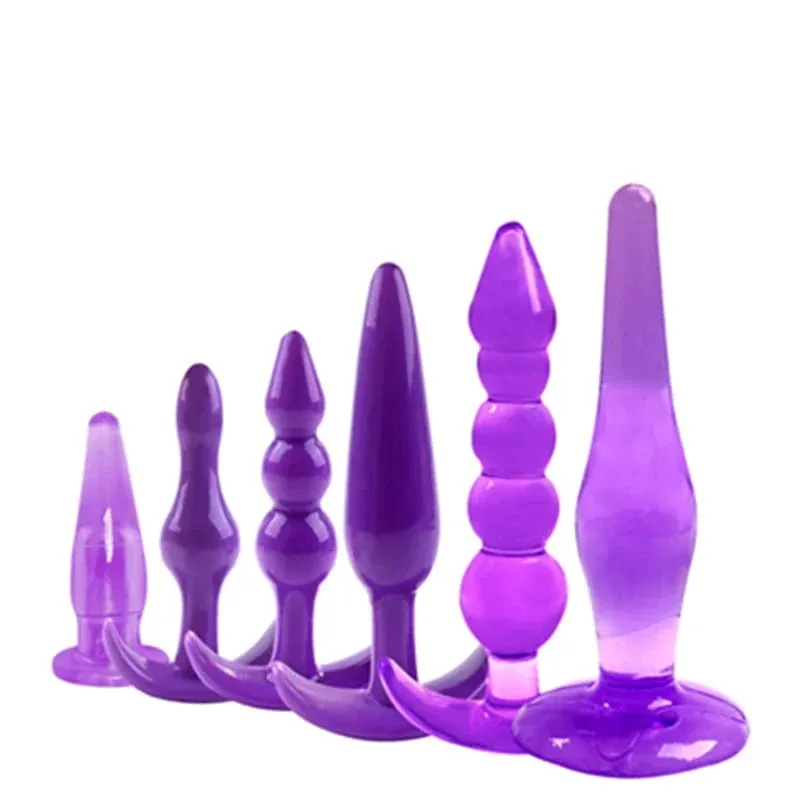 4/6 unids/set seguro de silicona tapón Anal consolador para masturbación Anal tapón vaginal juguetes sexuales para mujer hombres dilatadores anales juguetes para Gay