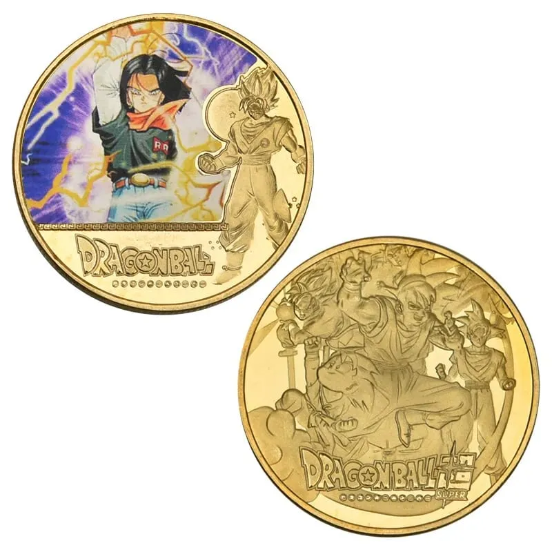 Dragon Ball Banhado A Ouro Moeda de Ouro Son Goku Vegeta Moedas Comemorativas Crianças Clássico Anime Periféricos Coleção Brinquedo Lembrança
