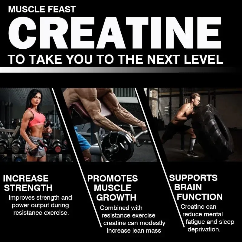 Creatine Monohydrate - Improves Athletic Performance Strength Endurance and Muscle Building