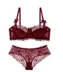 Rabbit Ear AB Cup Pure Desire Girl Bra Set | Pull-up Bra with Bow | Breathable French lace Bra | Anti-slip Cup Date Night — image 15