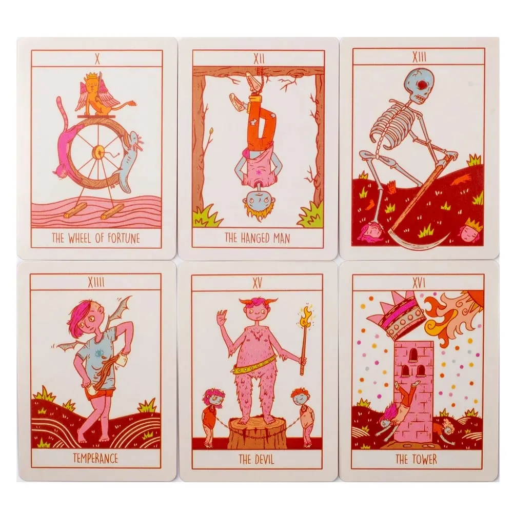 Squid Cake Tarot 78-Card Deck Board Game with Knights Riding Creatures Quirky Faces and a Delicious Color Palette 8.9 x 6.3 cm — image 5