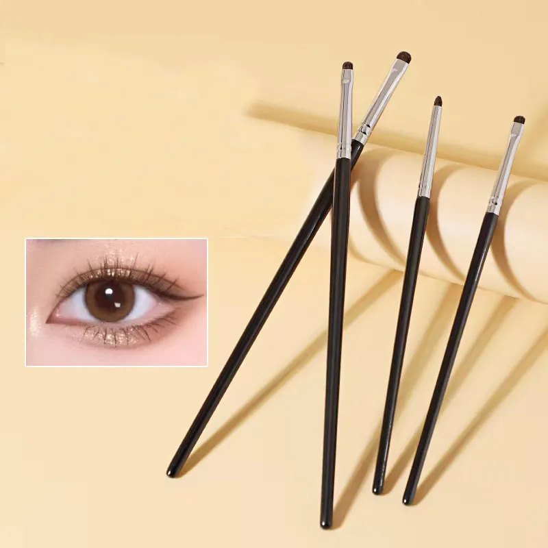 4Pcs Fine Eyeshadow Brushes Smudge Precision Eyeliner Smudge Makeup Brush Eyelid Highlighter Lying Silkworm Makeup Brushes Tools — image 1