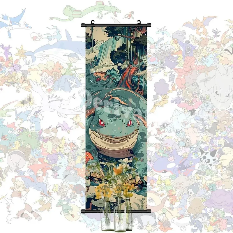 Printed Poster Anime Wall Artwork Gengar Pictures Charizard Painting Canvas Pikachu Hanging Scrolls Home Room Decor
