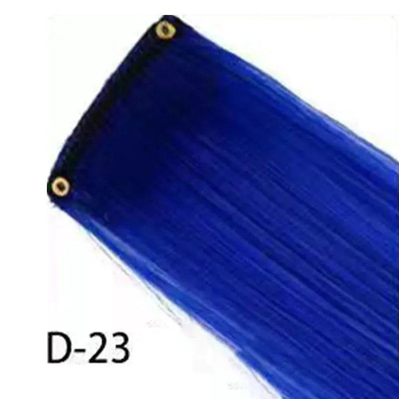 Synthetic 10Pcs colorful Hair Extensions Clip in Colored Party Highlights Extension for Kids Girls Long Straight Hairpiece