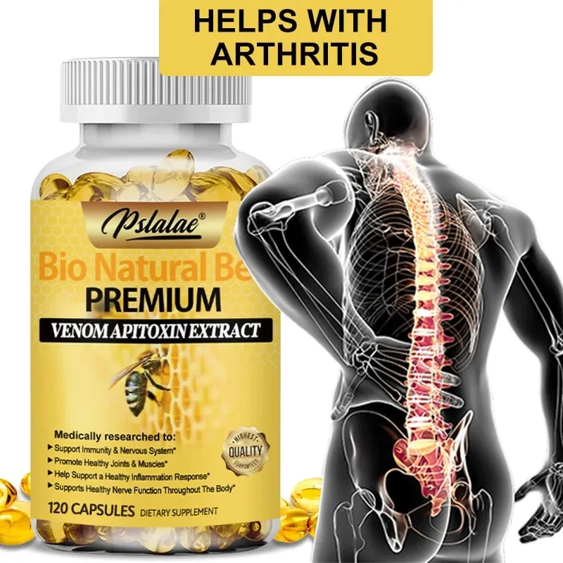 Natural Bee Capsules Enhance Immunity and Anti-oxidation Effectively Relieve Joint Inflammation 120 Capsules Non-GMO