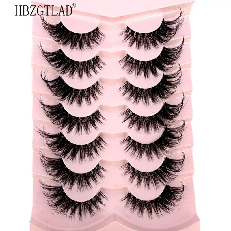 7/8PairsCat Eye Eyelashes manga Lashes 3D Clear Band Lashes naturalHalf Lashes End Eye Elongated Mink Eyelashes Fluffy Eyelashes — image 9