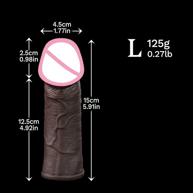 Penis Enlargement for Men Sleeve Cock Ring Delay Ejaculation Penis Extender Condom Lock Ring Sex Toys Artificial Penis Training