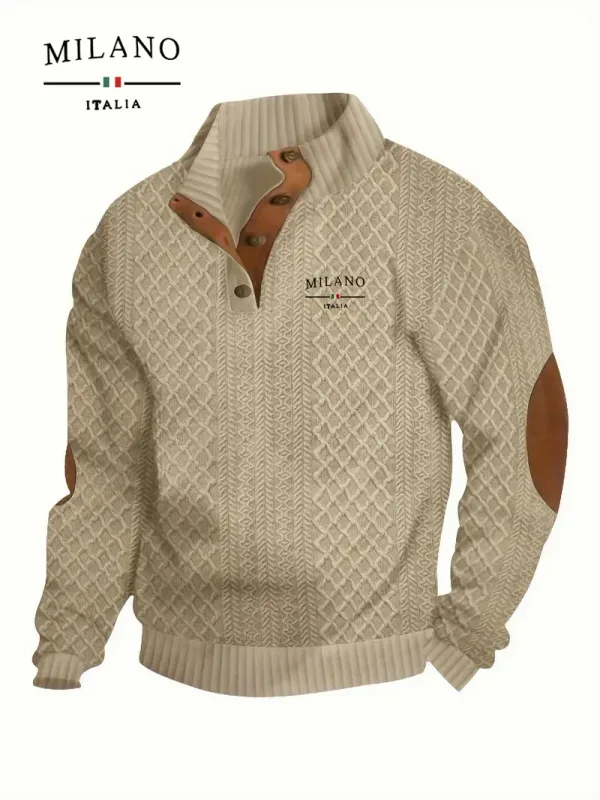 La felpa con cappuccio Henry con motivo italiano Milano è un pullover autunnale e invernale da uomo caldo, morbido e delicato sulla pelle