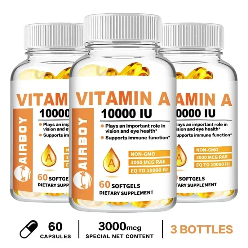 Vitamin A 10000IU - Supports Healthy Vision and Immune System Skin Health - Non-GMO Gluten FreeSupplements