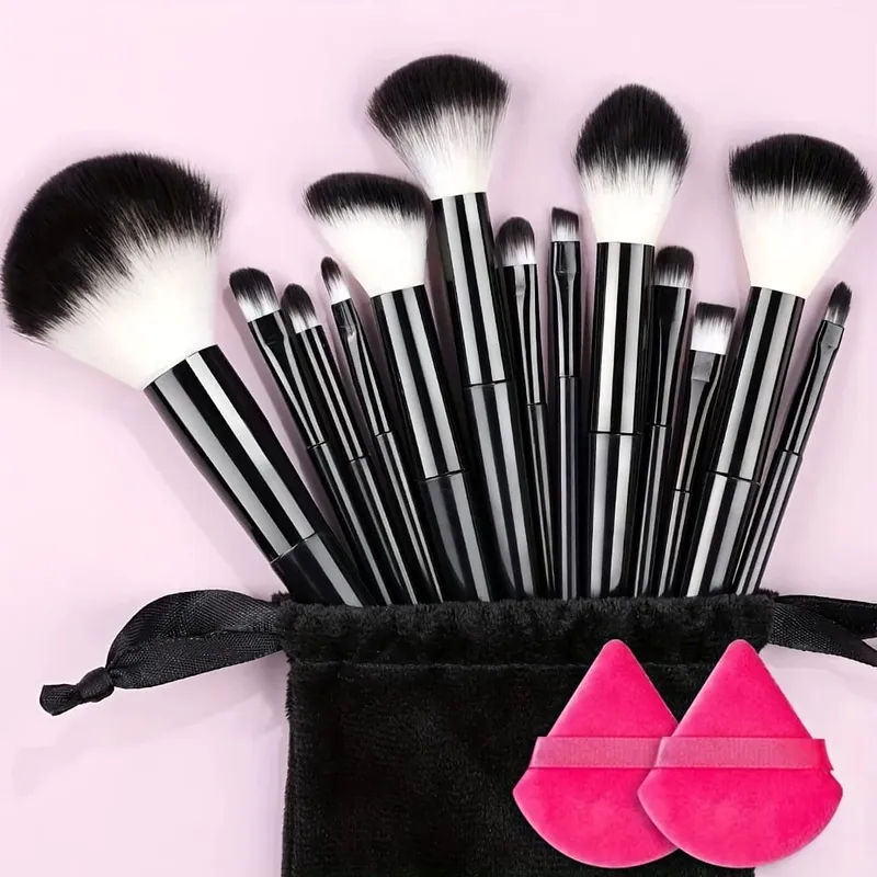 Makeup Brushes Set 13Pcs Premium Synthetic Brush Foundation Powder Blending Concealer Eyeshadow Blush Cosmetics Brushes Travel