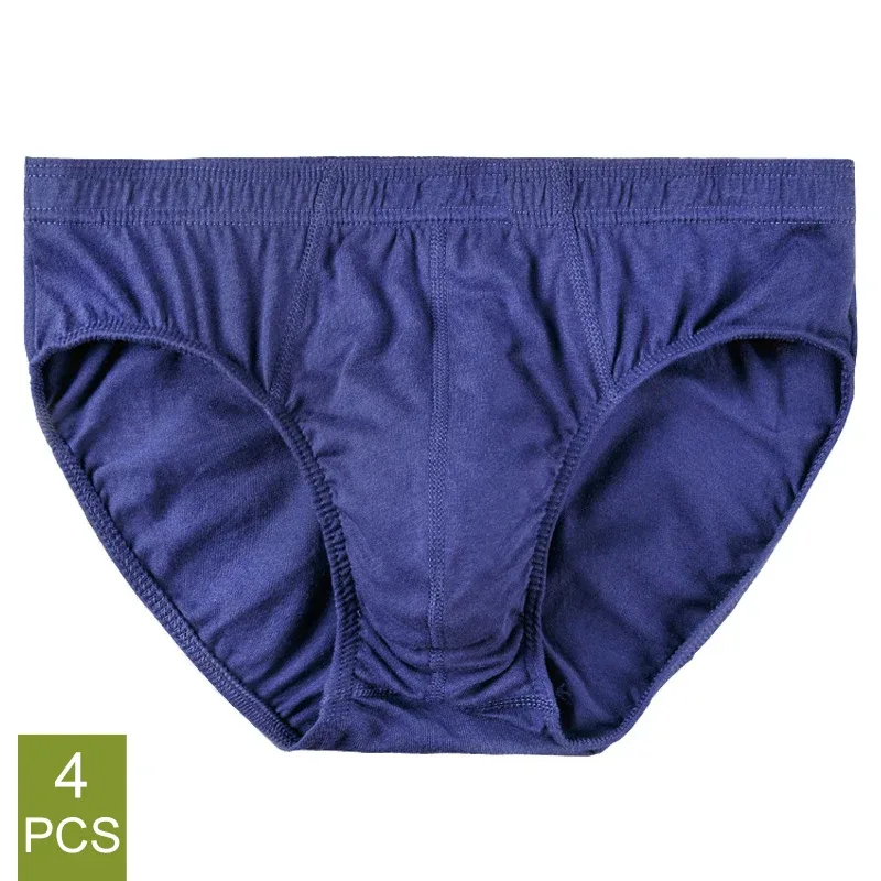 4 Pcs/Lot Men's 100% Cotton Breathable Briefs Comfortable Male Underwear Lingerie Panties Underpants Plue Size Xl -5Xl