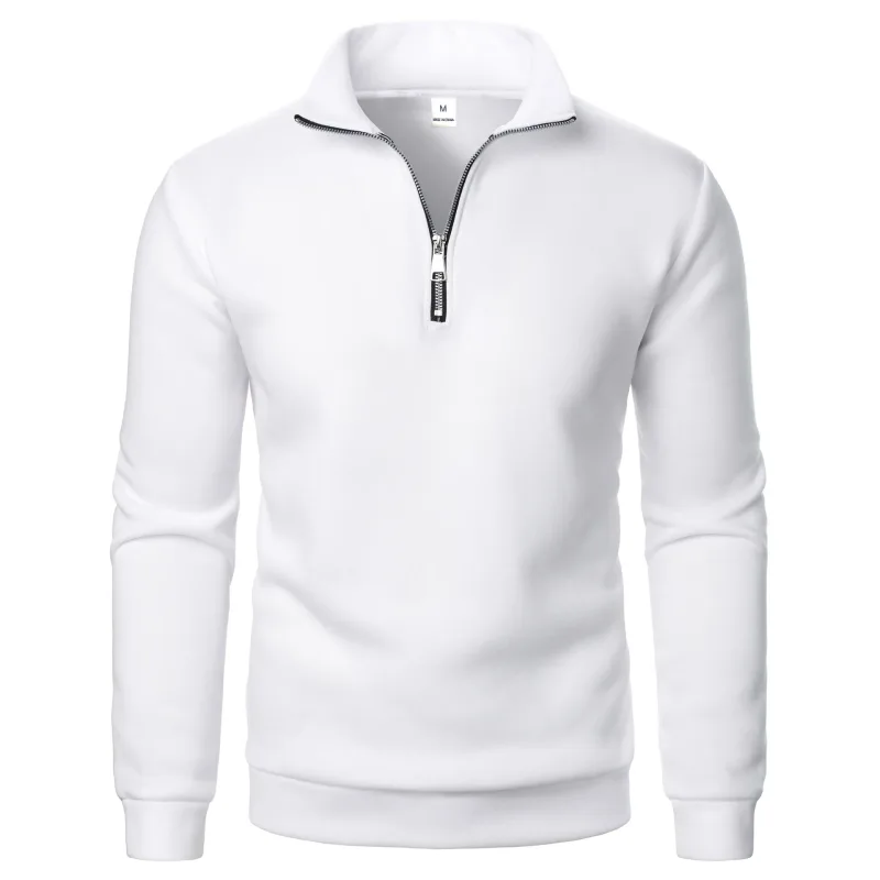 Sweat à capuche à col montant pour homme, décontracté, demi-fermeture éclair, tendance, simple et ample, surdimensionné, en polaire, nouvelle collection printemps et automne