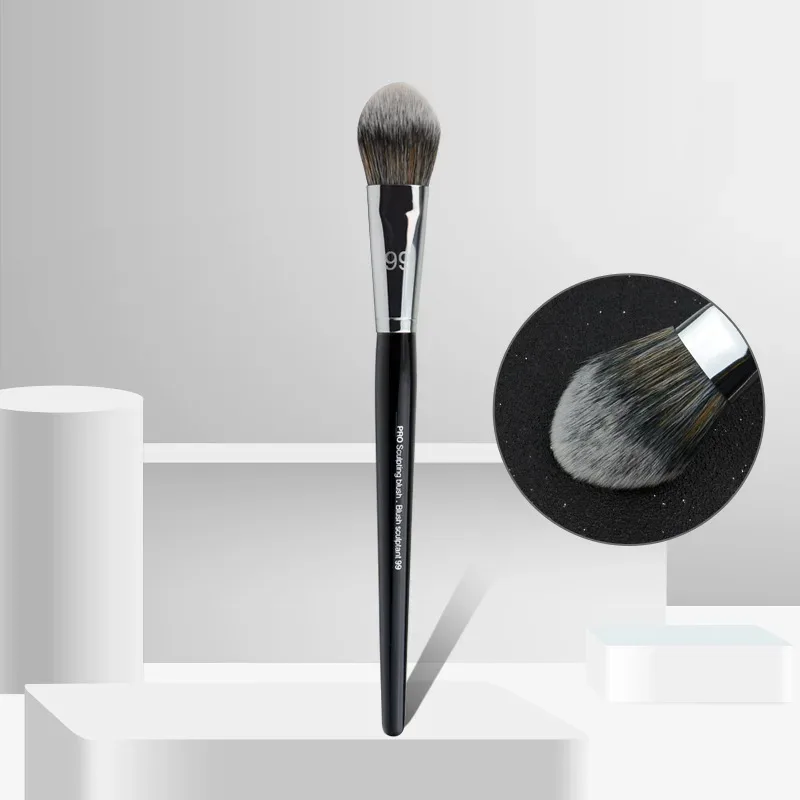 1 piece Pro Round Powder Makeup brushes Setting Make up brush Powder Contour synthetic Hair Angled Foundation wood handle