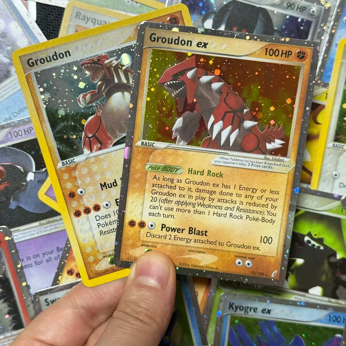 บัตรพร็อกซี โฮโลแกรม Emerald Cacturne Rayquaza ตำนานที่ซ่อนอยู่ Kyogre Crystal Guardians Alakazam Star Flareon Metagross
