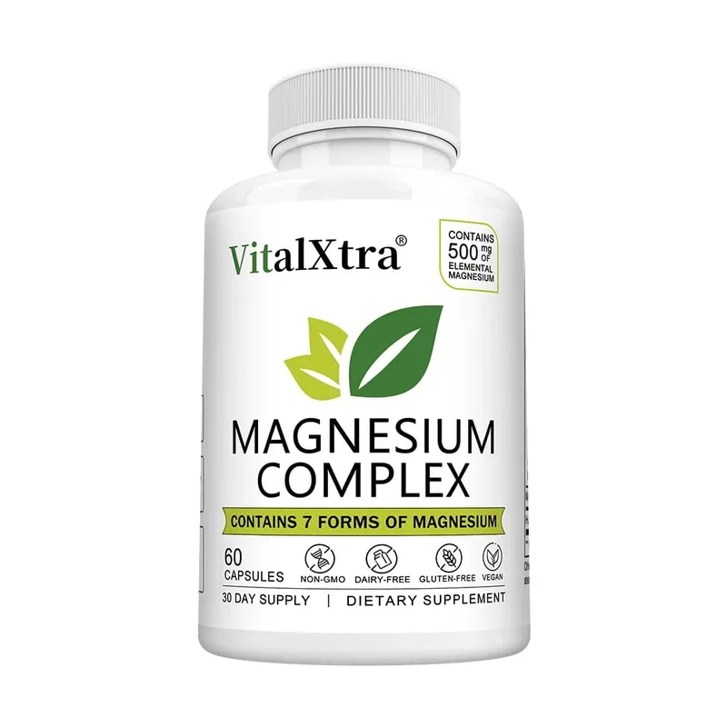Magnesium Complex Supplement 7-in-1 Bisglycinate Chelate Oxide Malate Orotate Taurate Citrate Magnesium for Calm Sleep