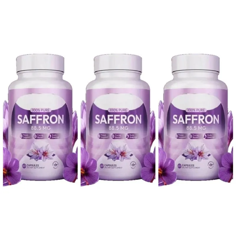 100% Saffron Capsules 88.5mg Crocus Sativus L Flower Extract with Crocin Safranal Natural Plant Extract Daily Health Supplement — image 7