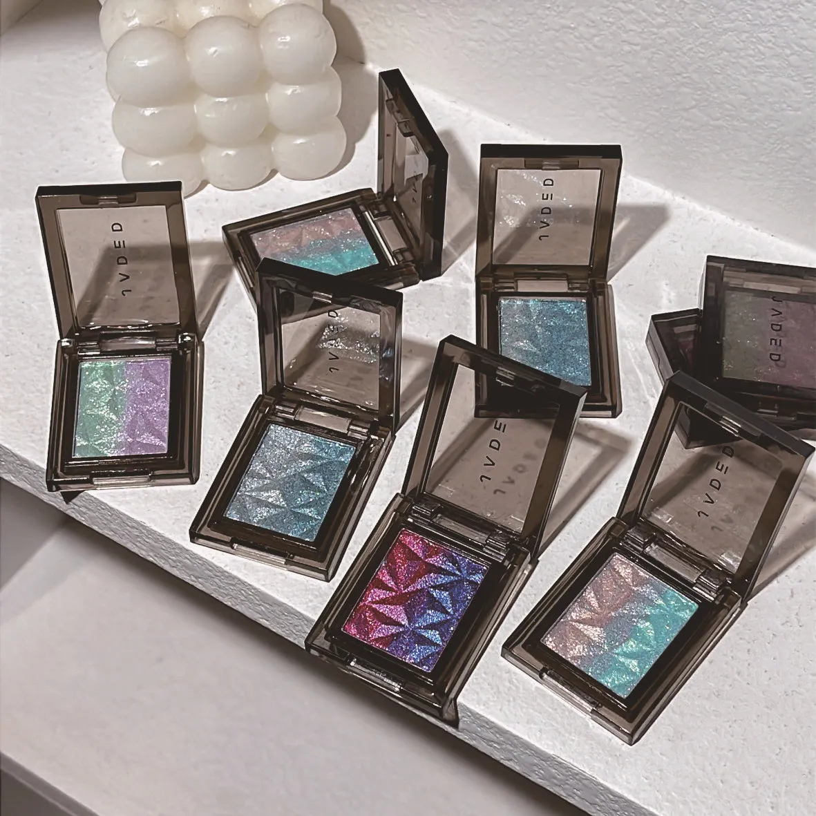 Metallic Gradient Eyeshadow Palette Silver Blue Punk Smoky Eye Shadow Highly Pigmented Pressed Purple Glitter Eyes Makeup Palet
