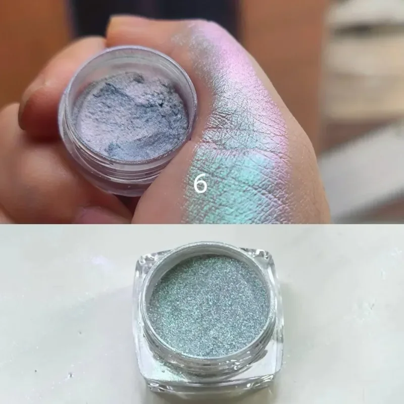 Glitter Eyeshadow Powder Long Lasting Chrome Chameleon Holographic Eyeshadow Powder Pigment Eye Makeup For Women Cosmetic