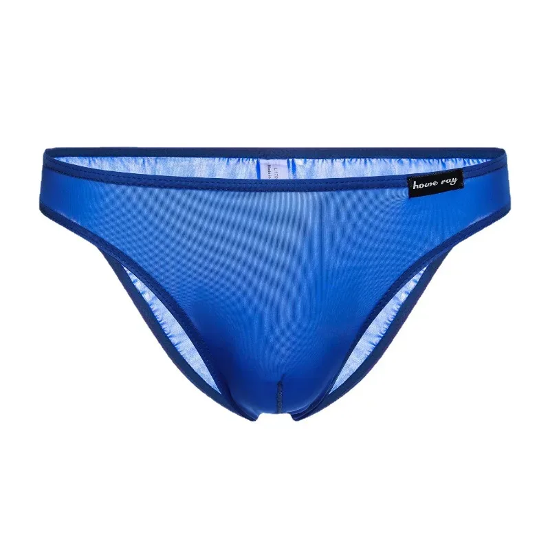 Ice Silk Seamless Briefs Man Bulge Pouch Underwear Sexy Translucent Panties Male Breathable Comfy Underpants Summer Lingerie