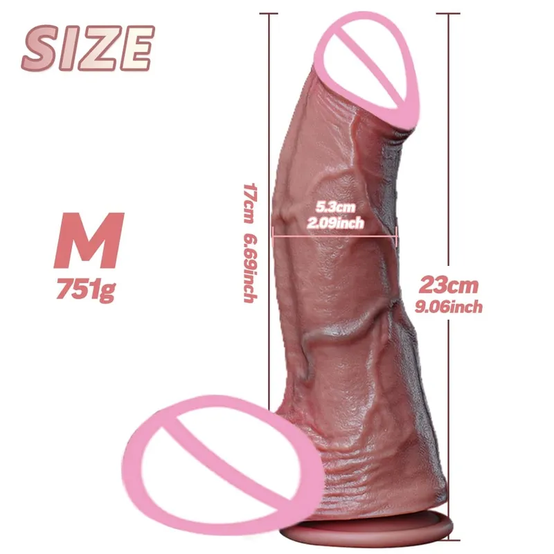 New Realistic Soft Double Silicone Big Dildo Vaginal Masturbation Suction Cup Porn Dick Woman Anal Sex Toy 2Colors Penis 6 Sizes
