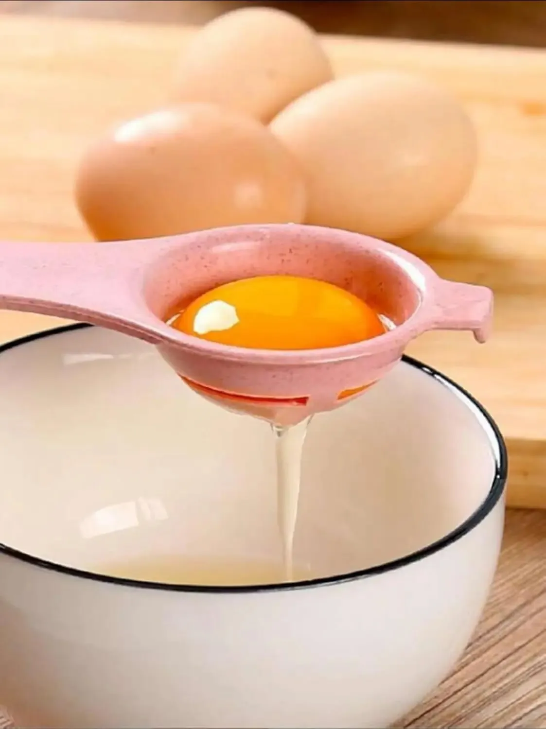 3PCS Egg Separator Egg Yolk White Separator Egg White Separator Egg Whites Strainer Filter Divider Egg Separator Tool Kitchen Ba