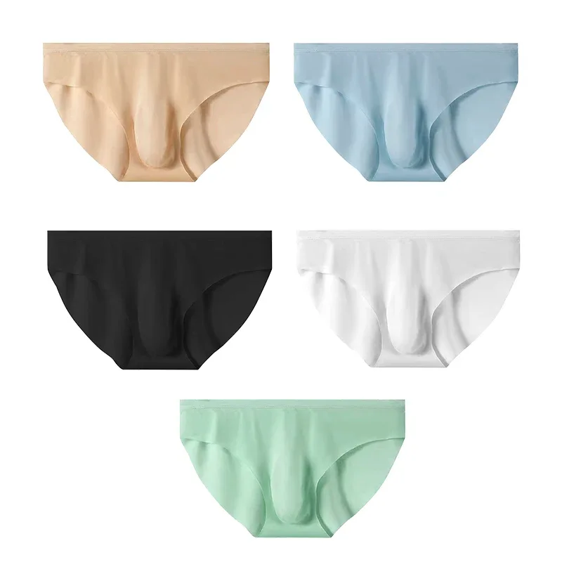 4 adet erkek Buz Ipek Külot Yaz Şeffaf Dikişsiz Seksi Çabuk kuruyan Trendy nefes alan iç çamaşırı Ultra ince Külot