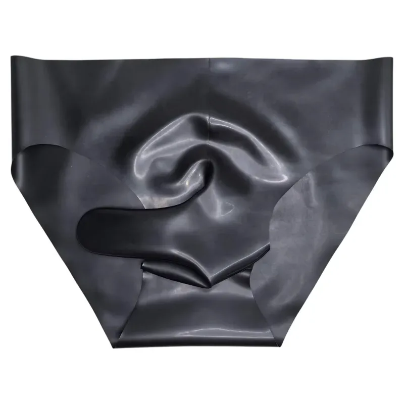 Men's Sexy Latex Underpants Seamless Sheath Briefs See-Through Sissy Couple Low Waist Panties Erotic Rubber Tight Safety Panties — image 19