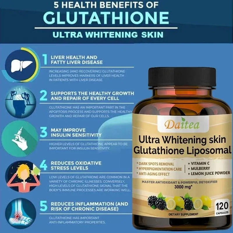 Collagen Glutathione Capsules - Powerful Antioxidants That Help Immune Function Skin Health Beauty Youthfulness and Repair