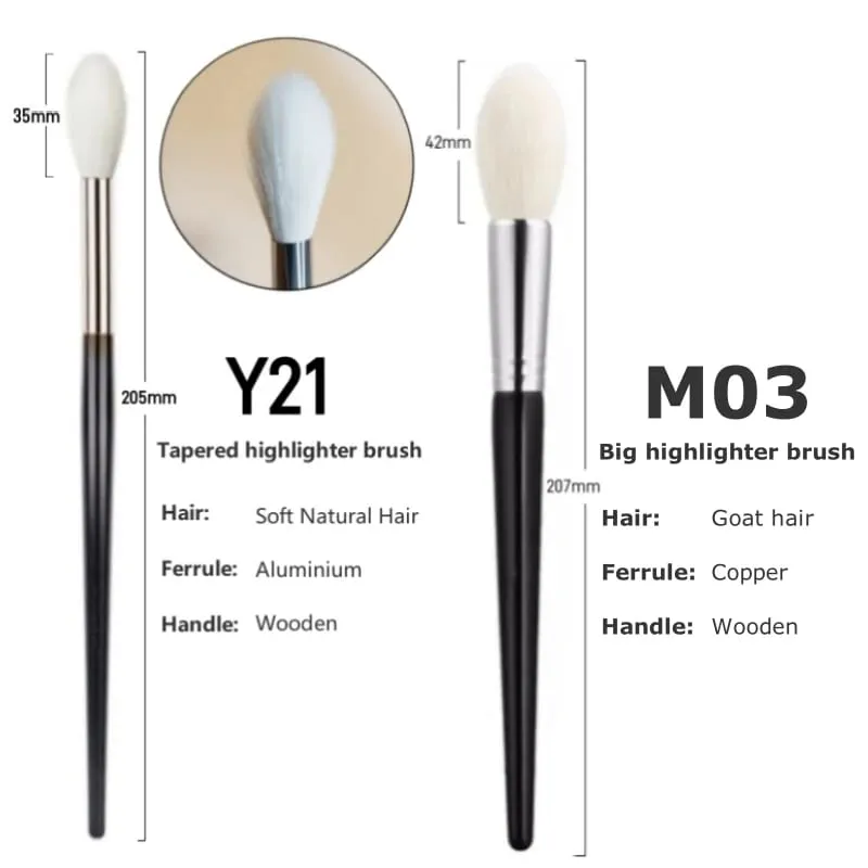 Tapered Highlighter Makeup Brushes Natural Goat Hair High Quality Face Blender Contour Make Up Brush Tools