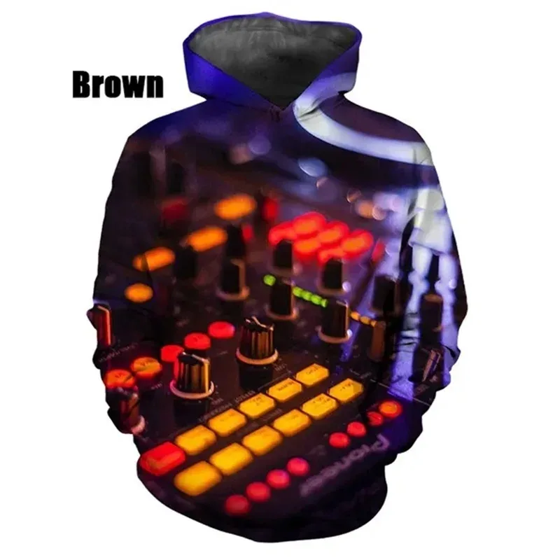 Yeni Moda 3D Baskı DJ Desen Kapüşonlular Erkekler Için Rahat Kazak Tişörtü Üstleri erkek streetwear Büyük Boy Kapüşonlular Ropa Hombre