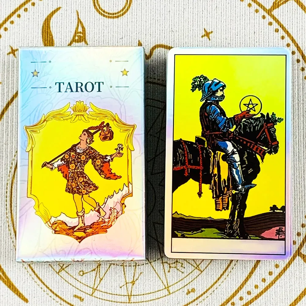 Holographic Rainbow Classic Tarot Deck 78Pcs Iridescent Tarot Cards With Guidebook Divination Oracle Card For Beginners — image 2