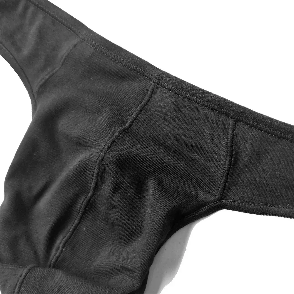 Men Underwear G String Cotton Thong Solid Color Soft Low Rise Male Bikini Briefs Comfy Penis Pouch Underpants Plus Size — image 7