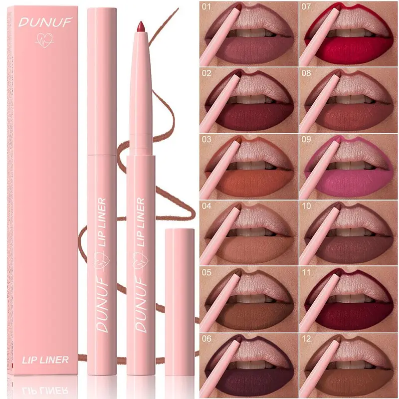Matte Lip liner Pen 12Color Waterproof Fine Lipstick Slim Lip Outline Contour Makeup Dark Red Brown Lipstick Pencil Cosmetic — image 2