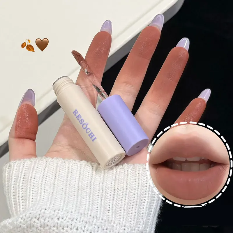 Bean Paste Pink Lip Mud Matte Velvet Red Brown Lip Gloss Moisturizer Waterproof Lasting Non Drying Non-Stick Cup Lip Tint Makeup — image 4