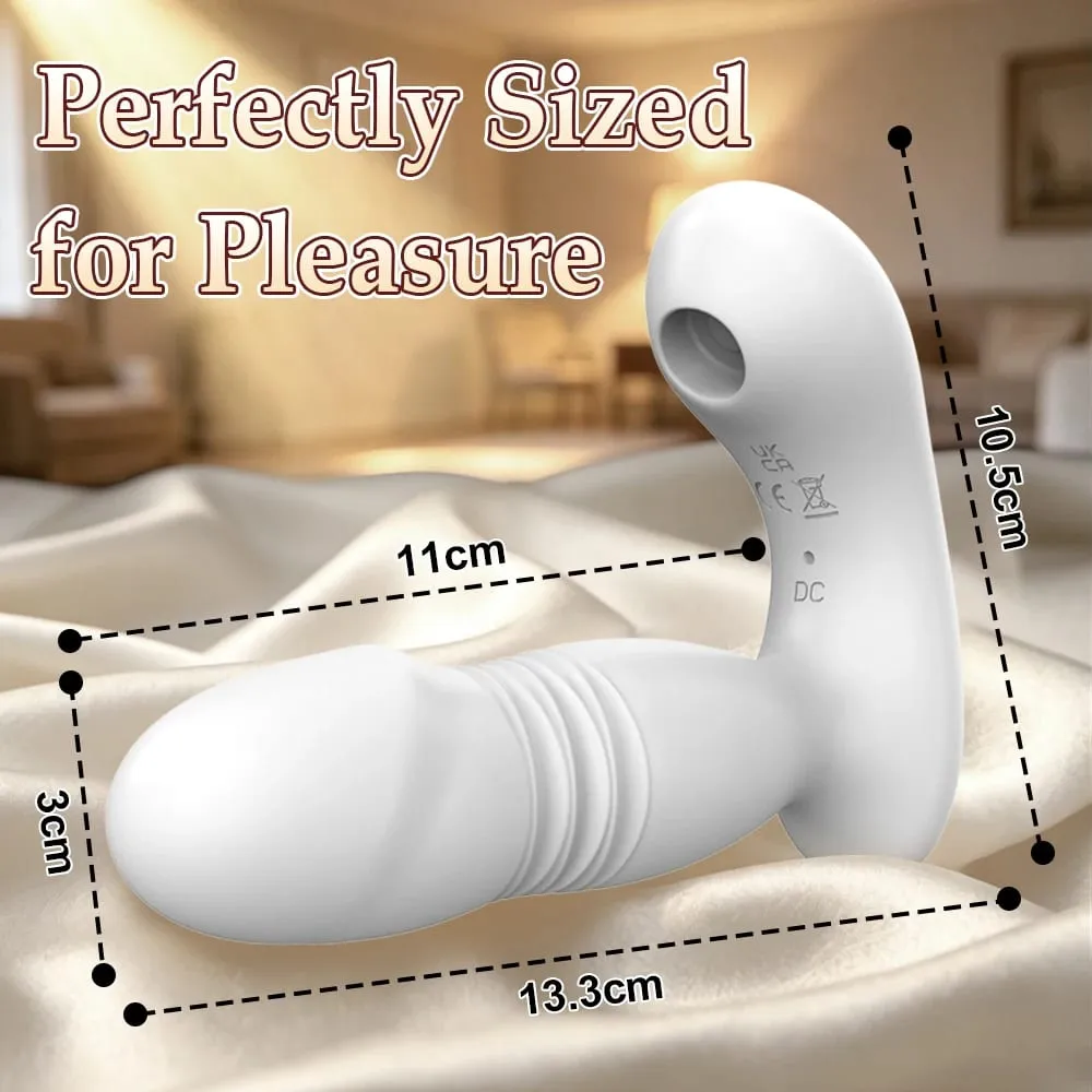 Thrusting Dildo Upgraded Sex Toy 9 Frequency Vibrating G Spot Clit Nipple Wearable Vibrator Adult Sex Toys for Female Couple