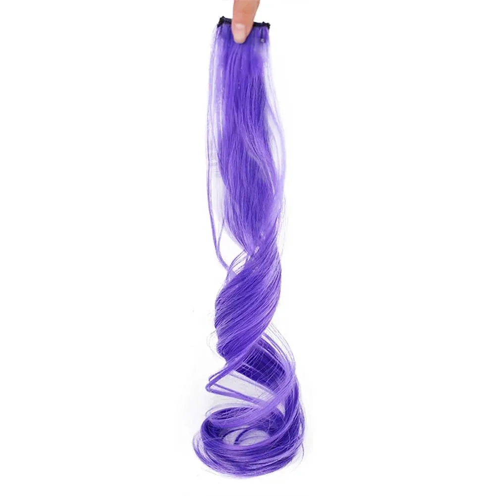 Colored Large Wave Long Curly Wig Ear Hanging Dye Hair Extensions Invisible High Temperature Silk Synthetic Wig Patch