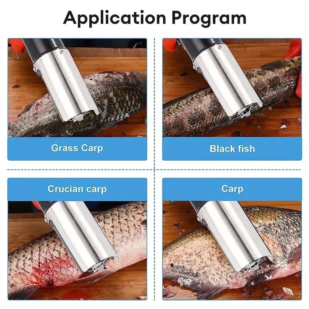 Fish Scaler Cordless Seafood Tools Fish Scraper Cleaner Fish Remover Cleaner Wireless Portable Electric Fish Scaler Remover