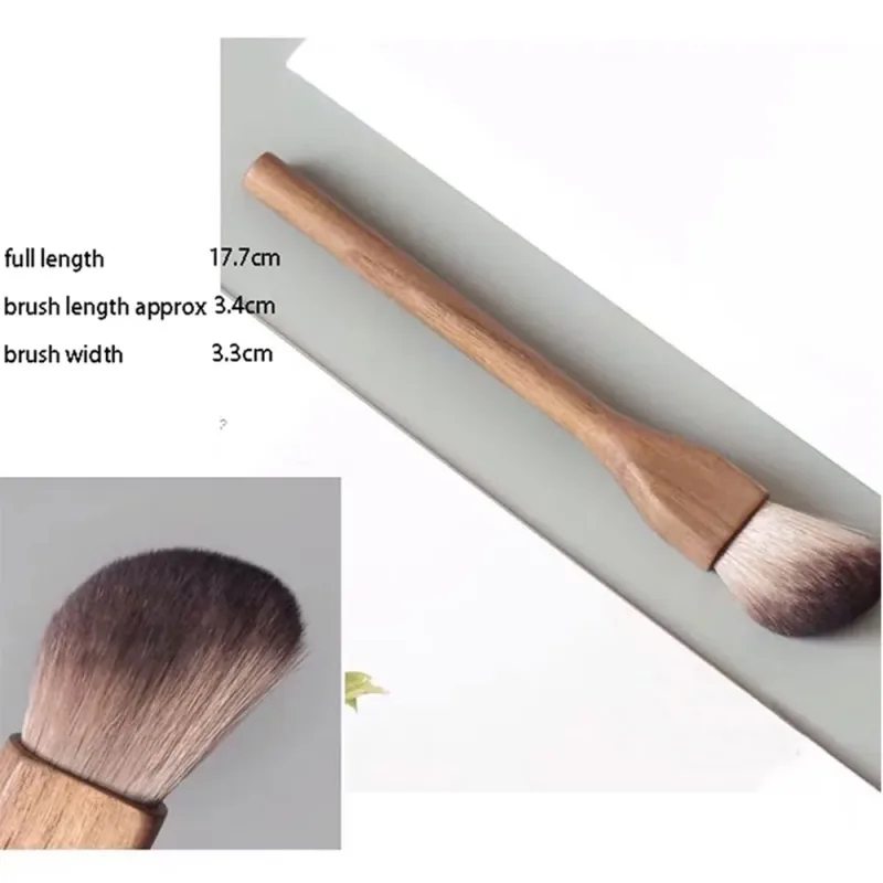 New Retro Wood Handle Makeup Brushes Super Soft Walnut Loose Powder Blush Foundation Contour Brush Cosmetic Makeup Tools