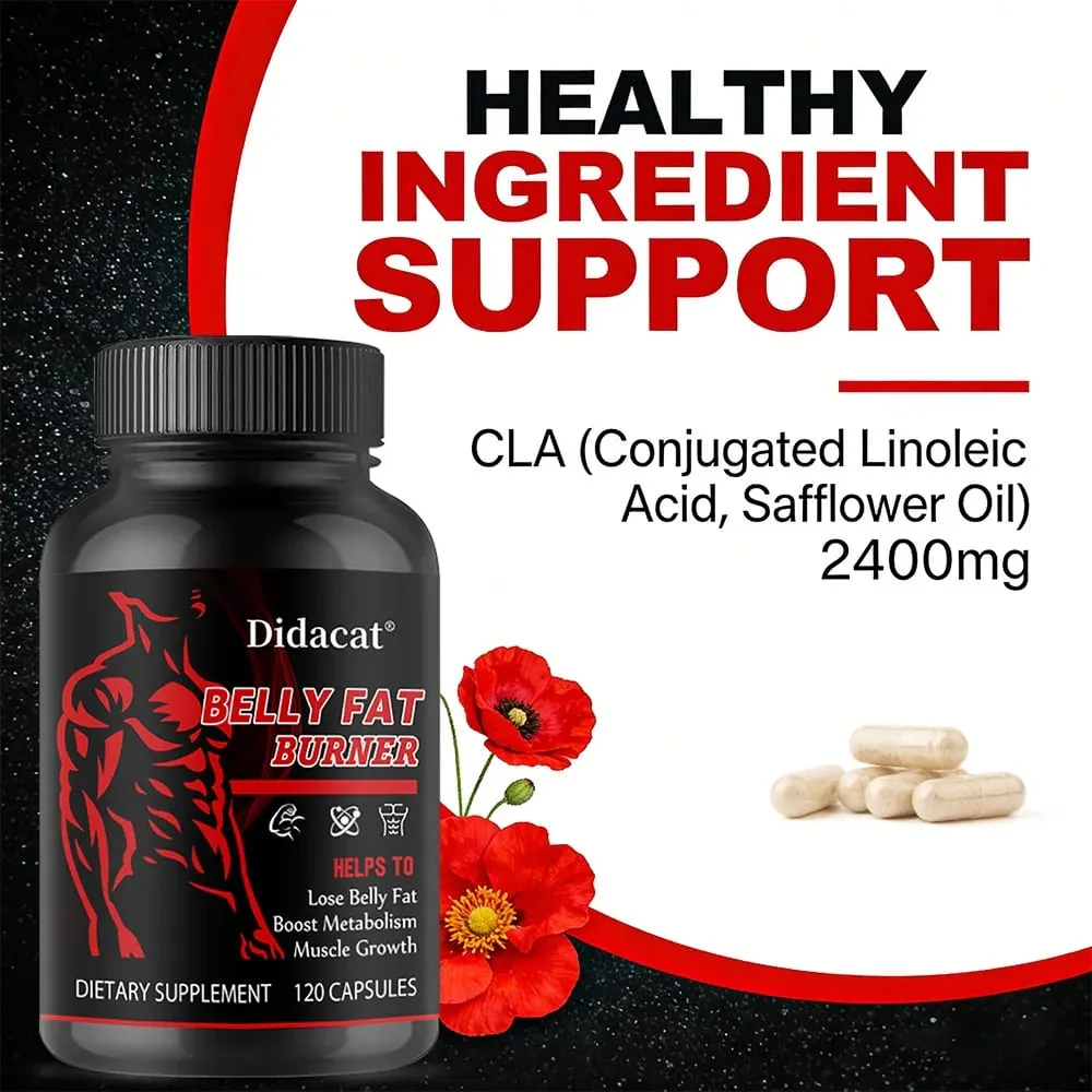 Stimulant-Free Men's Belly Fat Burner Capsules Boost Metabolism Burn Stubborn Fat Tighten Abs Preserve Muscle Caffeine-Free — image 3