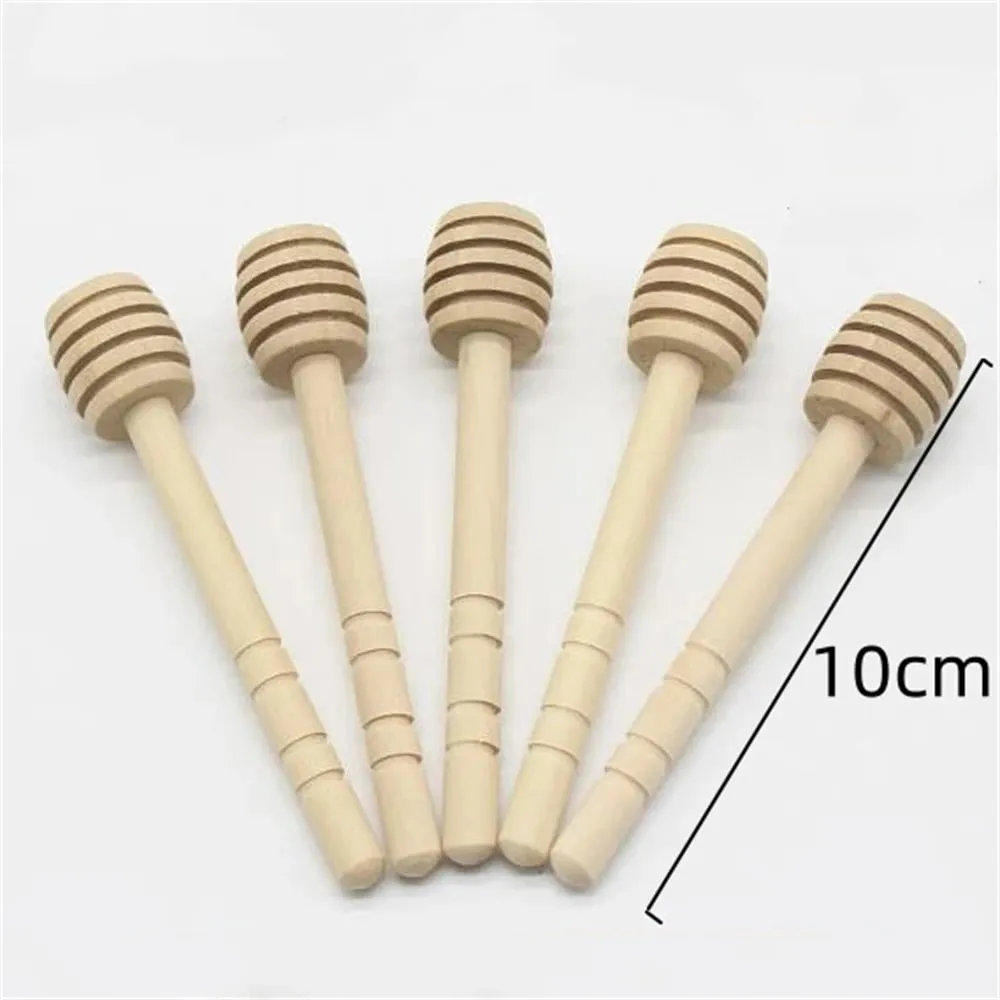 100pcs Wood Honey Dipper Stick Server for Honey Jar Dispense Drizzle Honey