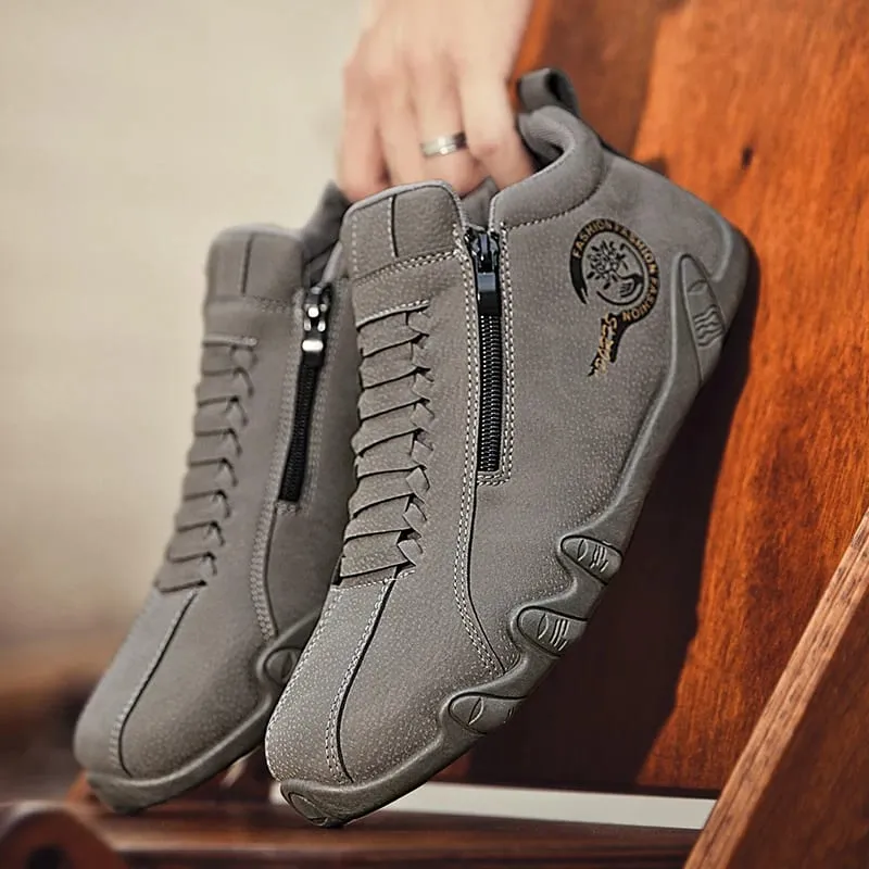 Men's Casual Shoes Side Zipper Short Boots Versatile Flat Bottom Trendy Fashionable Men's Shoes Suitable for Outdoor Sports — image 5