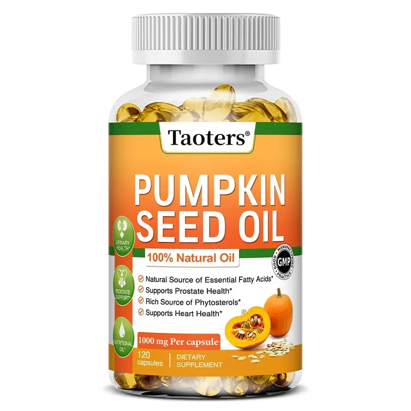 Pumpkin Seed Oil Capsules - Supports Prostate Urinary Tract Bladder Health and Promotes Hair Growth - 120 Capsules