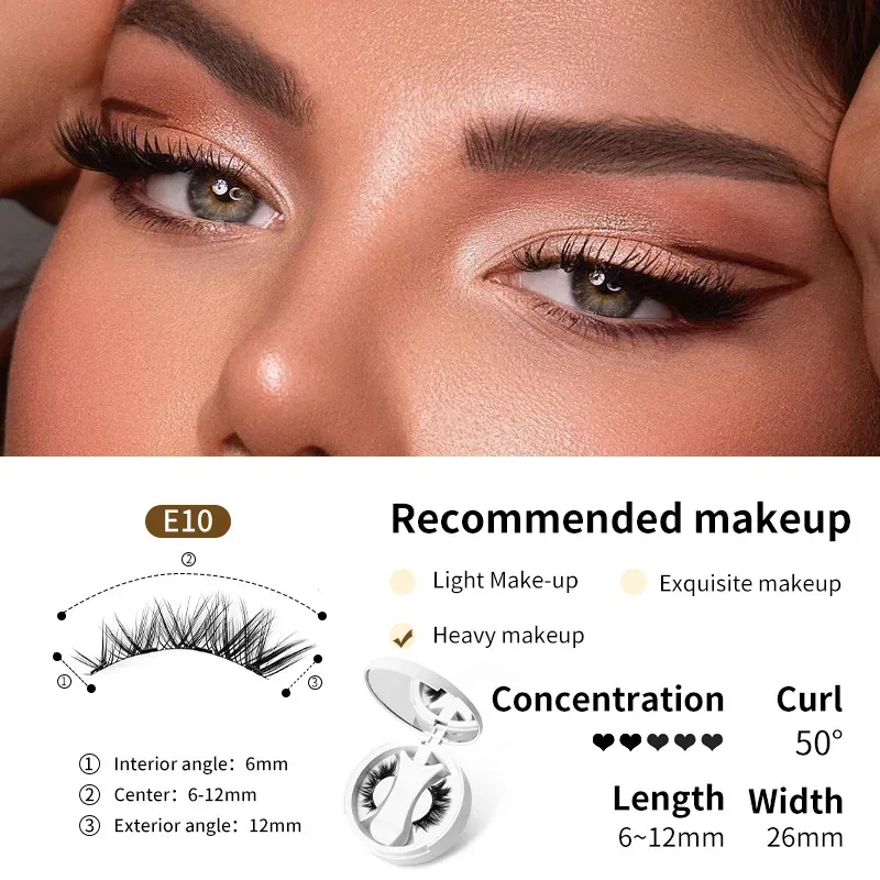 Brown Magnetic False Eyelashes Natural Soft Light Weight Eye Makeup Set With Applicater One-Piece Box Easy To Carry Eyelash Tool — image 18