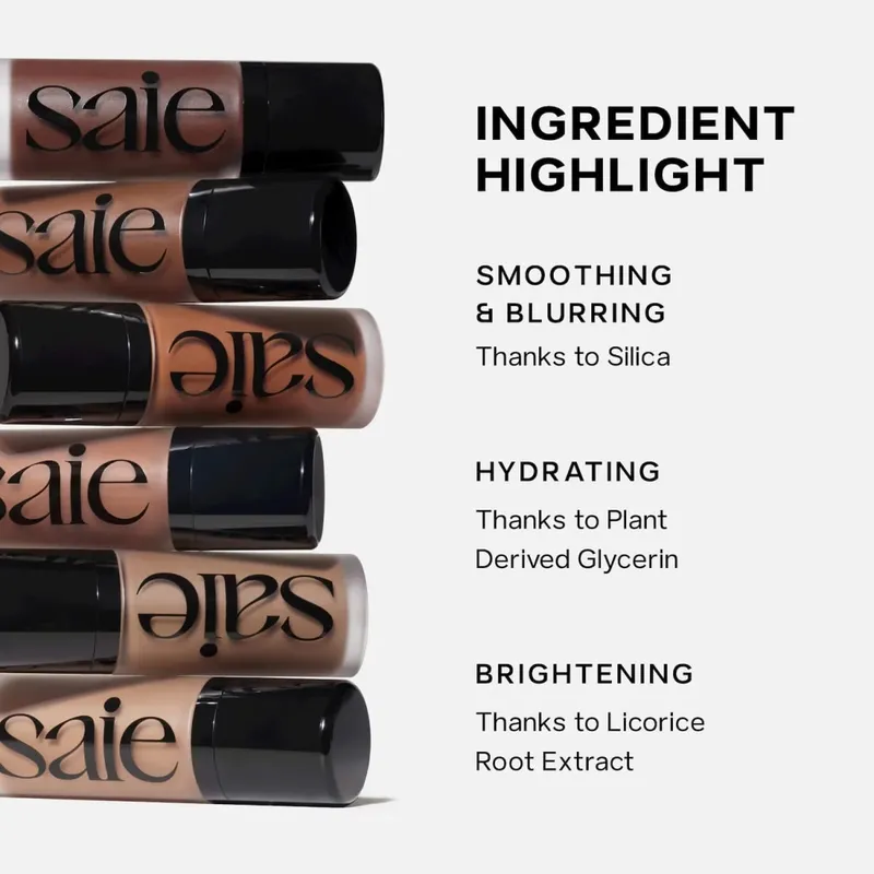 Saie Moisturizing Face Liquid Highlighter Bronzer Contouring Cream Highlight Shimmer Shine Illuminator Easy To Apply Makeup — image 3