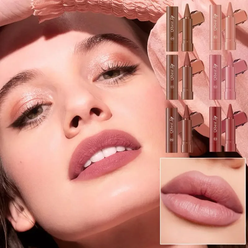 Waterproof Matte Lipstick Liner 2-in-1 Pencil High Pigmentation Lip Color Smooth Moisturizing Formula Natural Gradient Lipstick