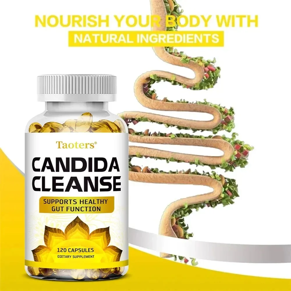 Candida Cleanse - Liver Cleansing Detoxifying Supports Intestinal Health Cleansing Colon Boosting Energy 120 Capsules