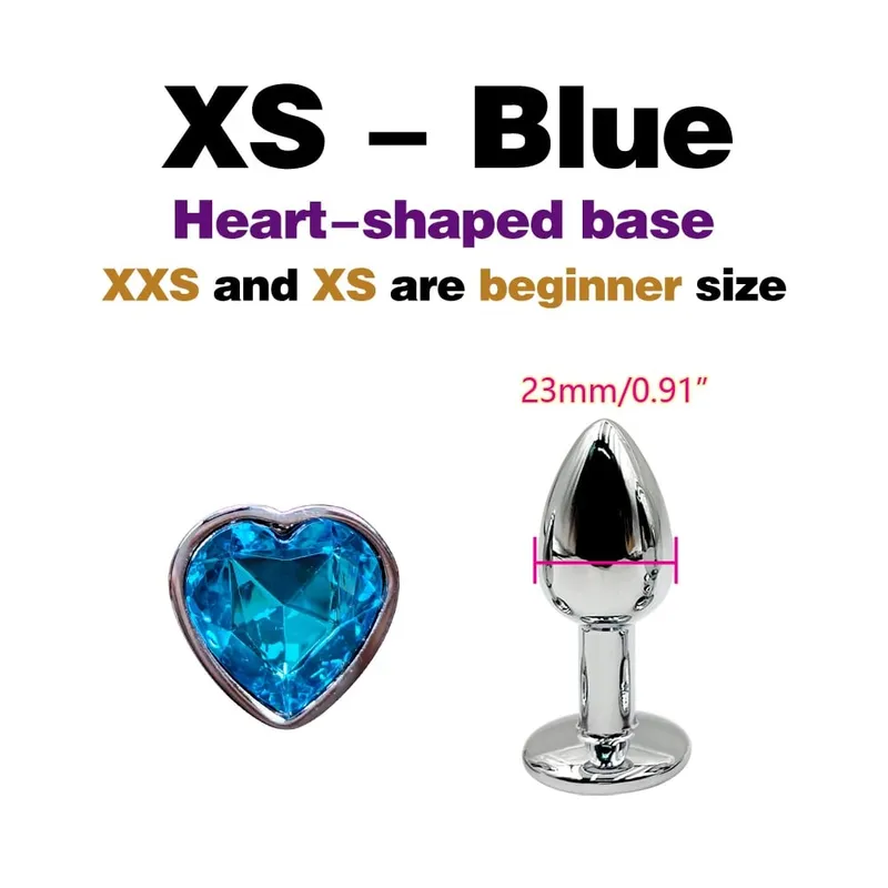 Metal Anal Plug With Gem Base Beginner To Expert 5 Size Butt Plug G-Point Massage Dildos Female/Male Couples Adult Sex Toys