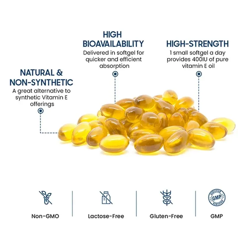Campuran Bcuelov Vitamin E 450MG (1000 IU) Mendukung Sistem Kekebalan Tubuh & Nutrisi Kulit - Antioksidan Alami - Bebas Gluten & Susu