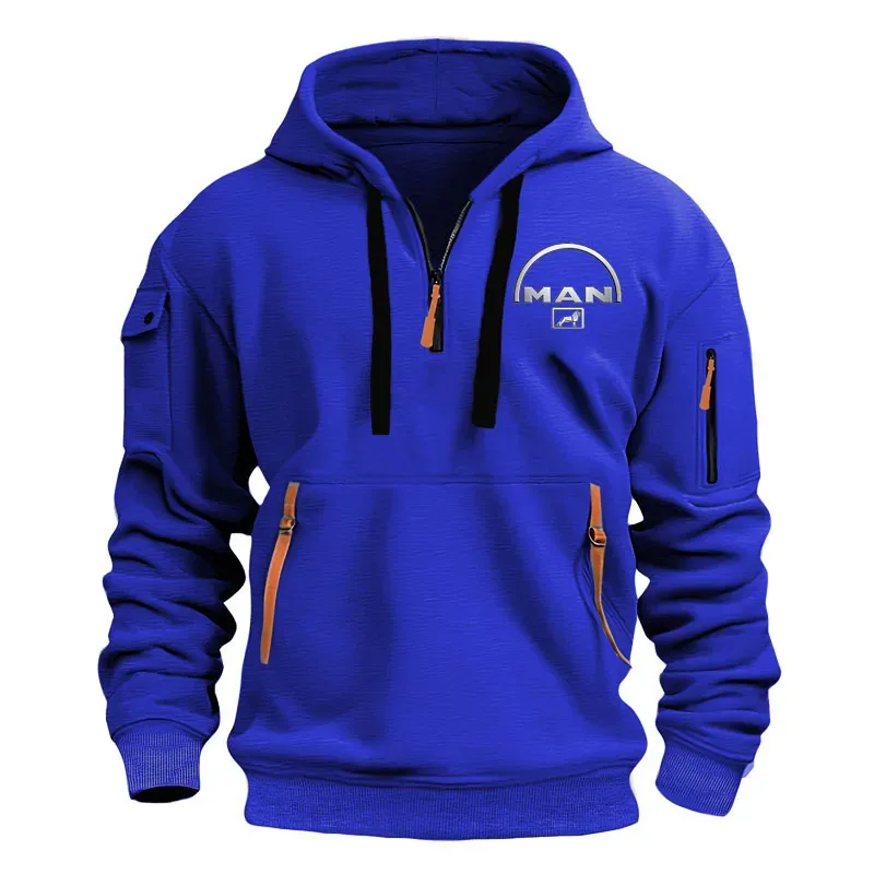 Half zipper Men's Hoodie Sweatshirts Printing New Spring Pullover Sports Top Male Hip-hop street oversized hoodies — image 8