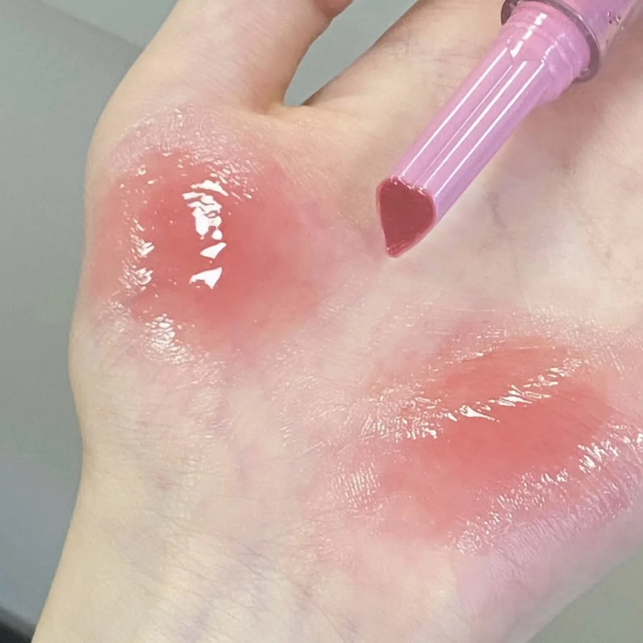 Gege Bear Garden Pink Rabbit Jelly Lip Gloss Solid Lip Glaze Mirror Glass Water Light Heart Shape Lipstick Korean Lip Tint